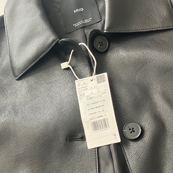 Mango Sabina Faux Leather Jacket (Size XS) NWT - Picture 9 of 11